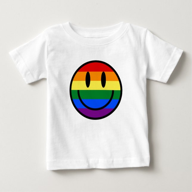 Regenbogen-Smiley Baby T-shirt (Vorderseite)