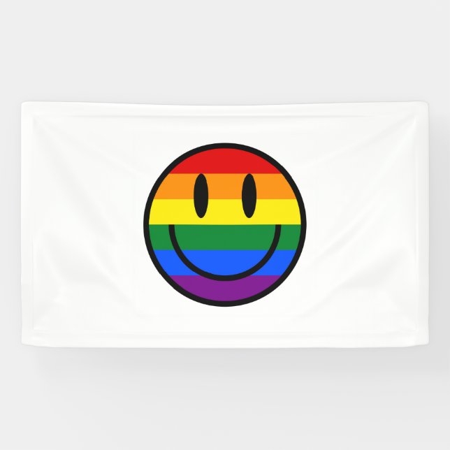 Regenbogen-Smiley Banner (Horizontal)