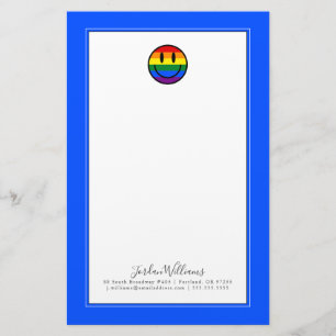 Regenbogen-Smiley Briefpapier