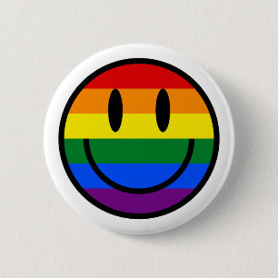 Regenbogen-Smiley Button