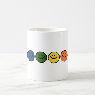 Regenbogen-Smiley-Gesichter Kaffeetasse