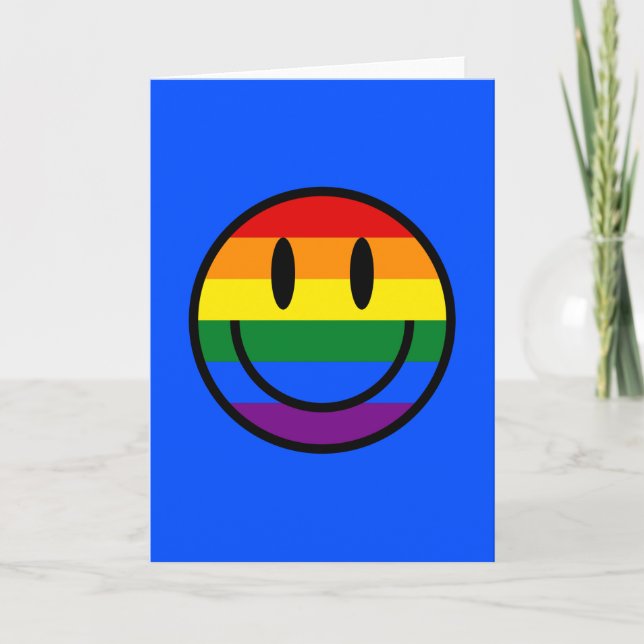 Regenbogen-Smiley Karte (Vorderseite)