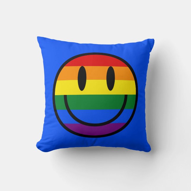 Regenbogen-Smiley Kissen (Vorderseite)