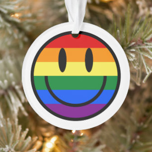 Regenbogen-Smiley Ornament