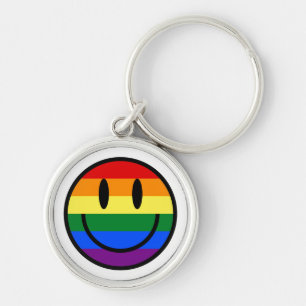 Regenbogen-Smiley Schlüsselanhänger
