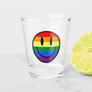 Regenbogen-Smiley Schnapsglas