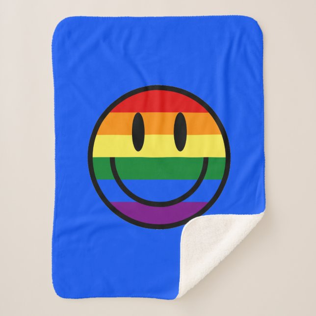 Regenbogen-Smiley Sherpadecke (Vorderseite)