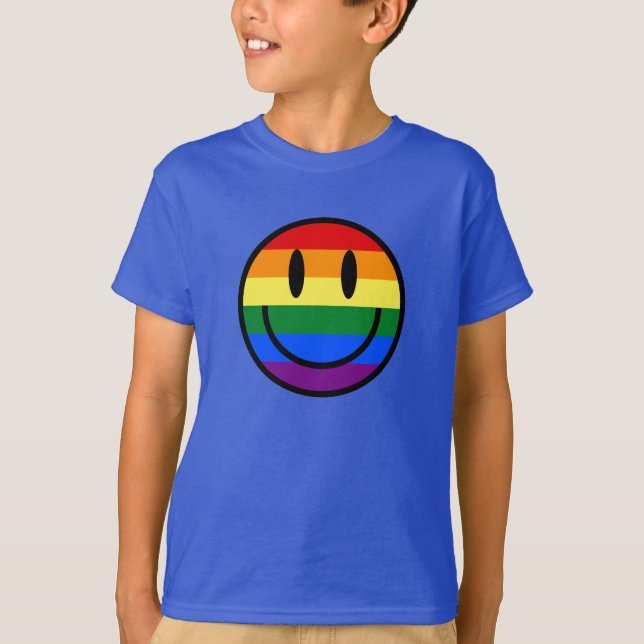 Regenbogen-Smiley T-Shirt (Vorderseite)