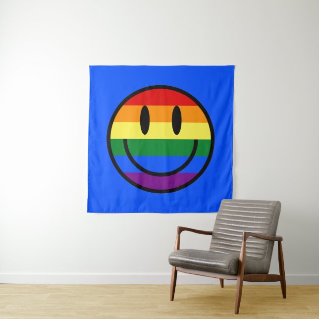 Regenbogen-Smiley Wandteppich (Beispiel)