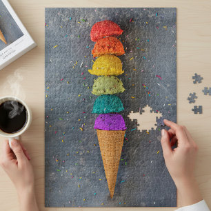 Regenbogen-Sommer-Eiscreme-Leckerei Puzzle