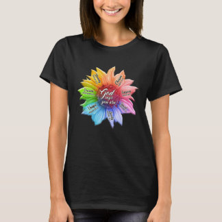 Regenbogen-Sonnenblumen-Gott sagt, ihr seid CHRIST T-Shirt