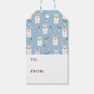 Regenbogen-Sonnenbrille-Lama-Muster Geschenkanhänger