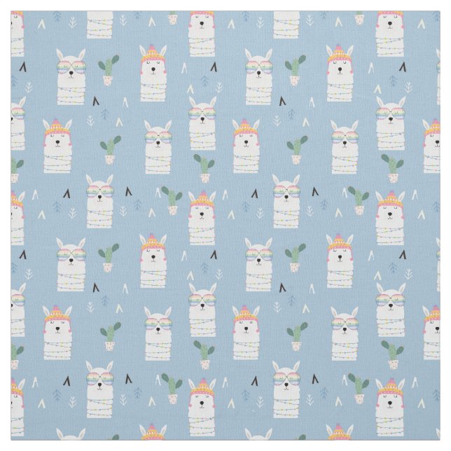 Regenbogen-Sonnenbrille-Lama-Muster Stoff (Muster)