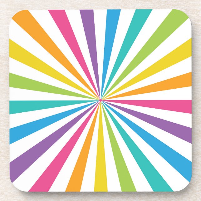 Regenbogen-Sonnenstrahl Getränkeuntersetzer (Vorderseite)
