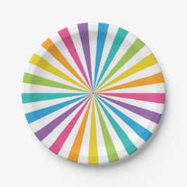 Regenbogen-Sonnenstrahl Pappteller