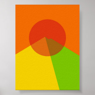 Regenbogen-Sonnenuntergang über dem Abstrakten Geb Poster