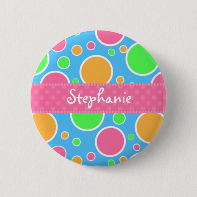 Regenbogen-Sorbett-Tupfen Button (Vorderseite)