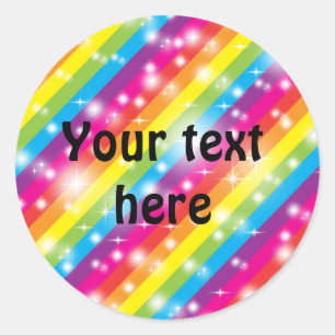 Regenbogen-Sparkle-Streifen-Glitter-Gunst-Aufklebe Runder Aufkleber