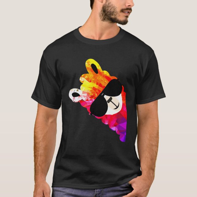 Regenbogen-Spaß-Llama-Alpaka T-Shirt (Vorderseite)