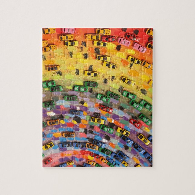 Regenbogen-Spielzeug-Autos Puzzle (Vertikal)