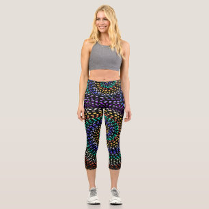 Regenbogen-Spiral-Leggings für Frauen Farbige Ab Capri Leggings
