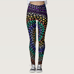 Regenbogen-Spiral-Leggings für Frauen Farbige Ab Leggings