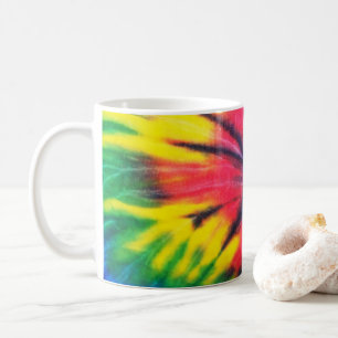Regenbogen-Spiral-Tie-Dye-Foto Tasse