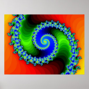 Regenbogen-Spirale, einfach (Druck) Poster