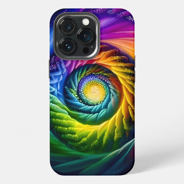 Regenbogen-Spirale nach außen iPhone Hülle (Hinten)