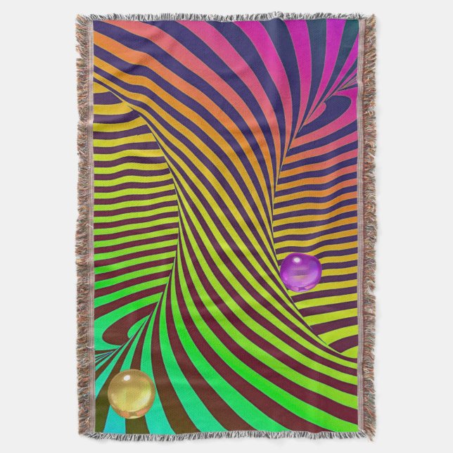 Regenbogen-Spirale optische Täuschung mit Murmeln Decke (Vorderseite Vertikal)