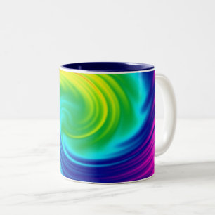Regenbogen-Spirale Zweifarbige Tasse