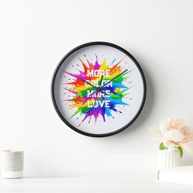 Regenbogen-Splash-Pride-Monat-Design Uhr (Zuhause)