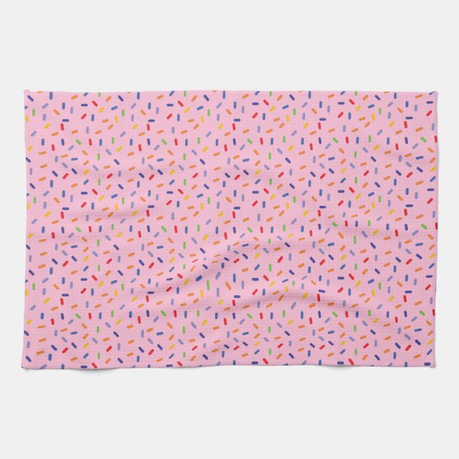 Regenbogen-Sprinklen farbenfrohe Confetti-Light Geschirrtuch (Horizontal)