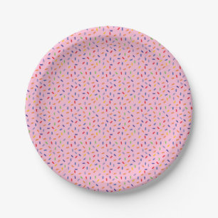Regenbogen-Sprinklen farbenfrohe Confetti-Light Pappteller