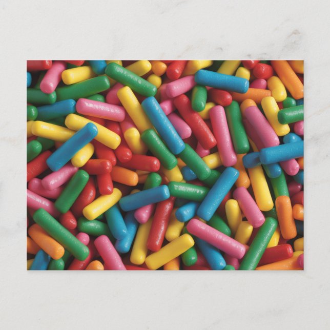 Regenbogen-Sprinkles Postkarte (Vorderseite)