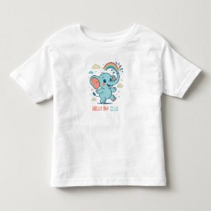Regenbogen-Spritzer-Elefant Individuelles Baby-Tie Kleinkind T-shirt