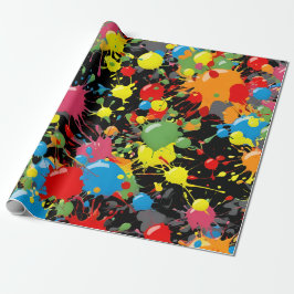 Regenbogen-Spritzer-Farbtropfen PD Geschenkpapier