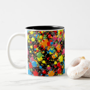 Regenbogen-Spritzer-Farbtropfen PD Zweifarbige Tasse