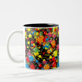 Regenbogen-Spritzer-Farbtropfen PD Zweifarbige Tasse
