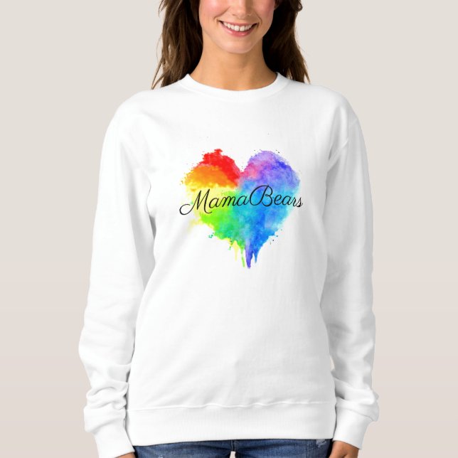Regenbogen-Spritzer Herz-Sweatshirt Sweatshirt (Vorderseite)