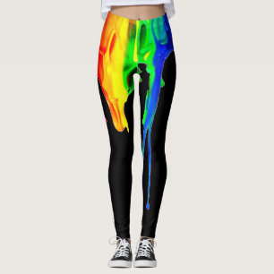 Regenbogen-Spritzer Leggings