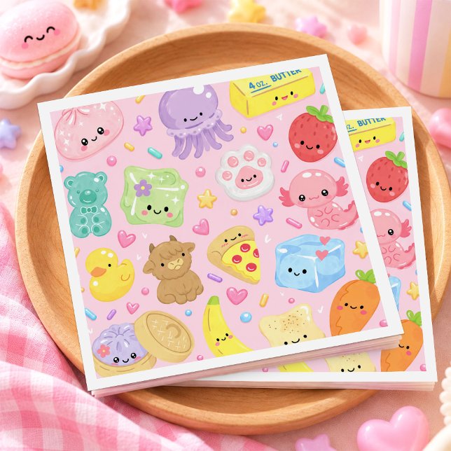 Regenbogen-Squishy-Mädchen-Geburtstagsfeier  Serviette (Von Creator hochgeladen)