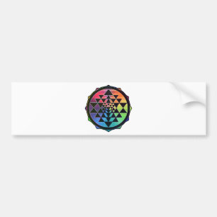 Regenbogen Sri Yantra für Wohlstand u. Liebe Autoaufkleber