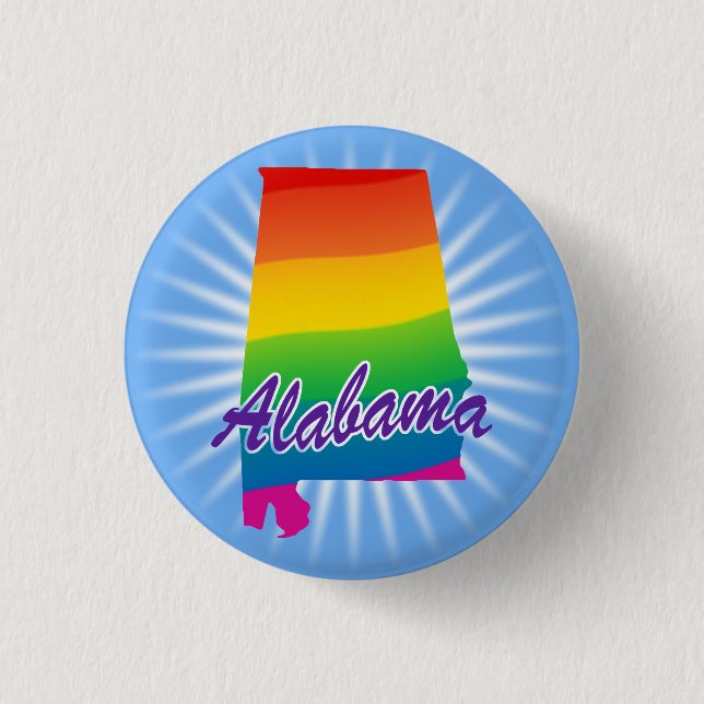 Regenbogen-Staat Alabama Button (Vorderseite)
