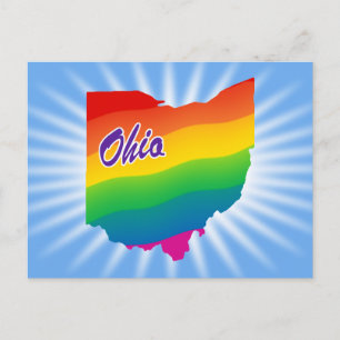 Regenbogen-Staat Ohio Postkarte