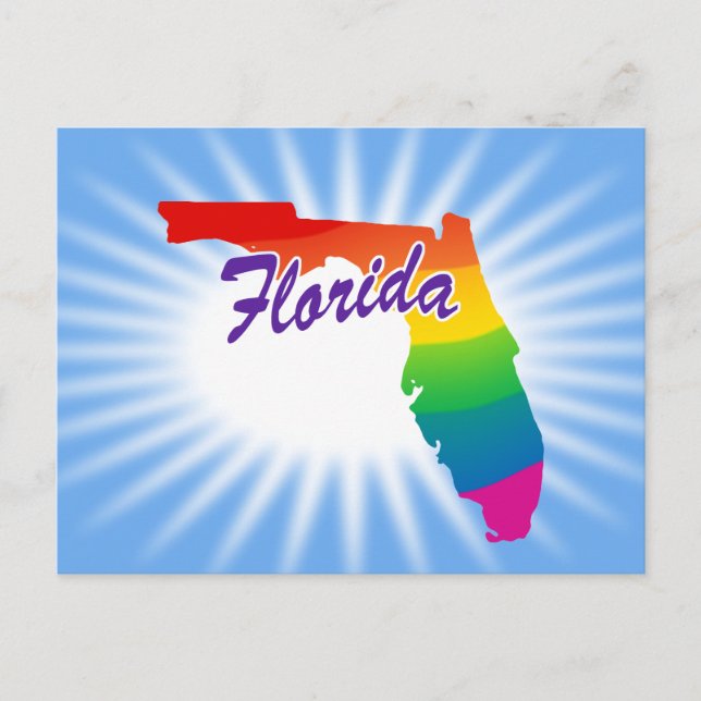 Regenbogen-Staat von Florida Postkarte (Vorderseite)