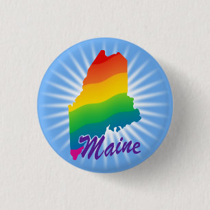 Regenbogen-Staat von Maine Button