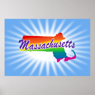 Regenbogen-Staat von Massachusetts Poster