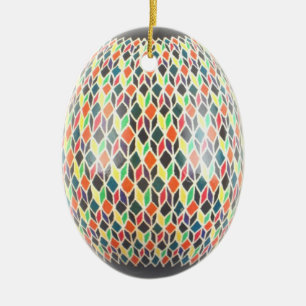 Regenbogen-Star-Ei-Ornament Keramik Ornament