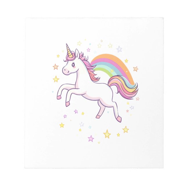 Regenbogen-Star-Einhorn (1) Notizblock (Vorderseite)